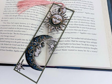 Celestial Sun & Moon Bookmark – Gothic Fantasy Cosmic Book Accessory