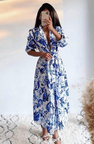 Zara blue white - white, cotton