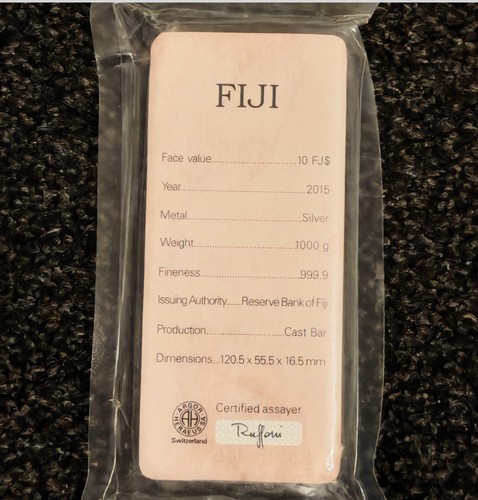 Kilo fiji silver coin bar - fiji,
