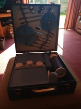 Vintage Sirram Blue 4 Person Picnic Set. Good Preowned  Condition. 