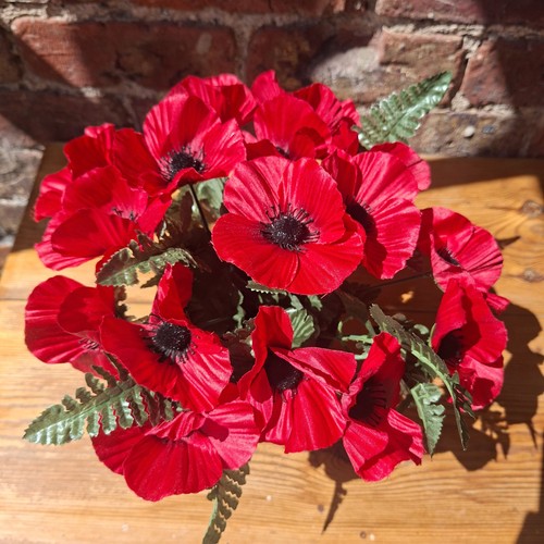 Red poppy artificial flower - red,