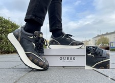 GUESS WOMENS TENNIS SHOE BLACK,BROWN LUCHIA, GWLUCHIA BLK002