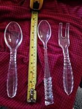 Vintage  Glass Salad Untencils