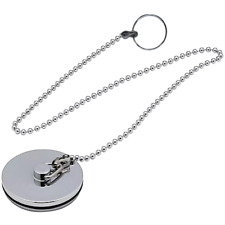 Bath Kitchen Metal Sink Plug with Chain  45mm 1 3/4" Drain Stopper Hole Cover