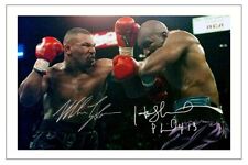 EVANDER HOLYFIELD & MIKE TYSON SIGNED PHOTO PRINT AUTOGRAPH BOXING