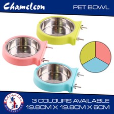 Pet Dog Cage Bowl Stainless Steel Hanging Food Water Bowl Feeder For Crate Cage
