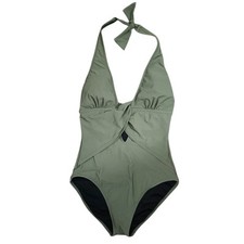 Gideon Oberson One Piece Swimsuit  10 Olive Beach Vacation Resortwear