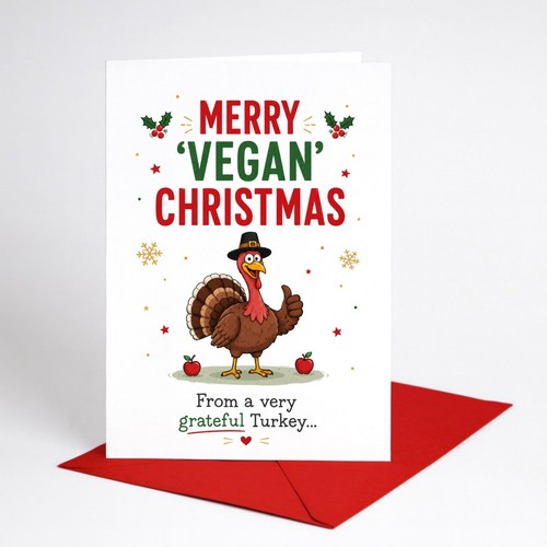 Funny christmas card vegan - funny,