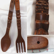 CARVED WOOD FORK & SPOON WALL