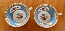 2 Cups Copelands Grosvenor Bone China  Mark 9716 Floral Pattern Made in England