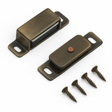 2 x ANTIQUE BRASS MAGNETIC