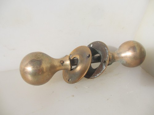 Victorian brass door - door, knobs