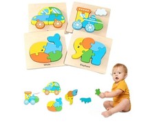 4 Pcs Wooden Puzzles for