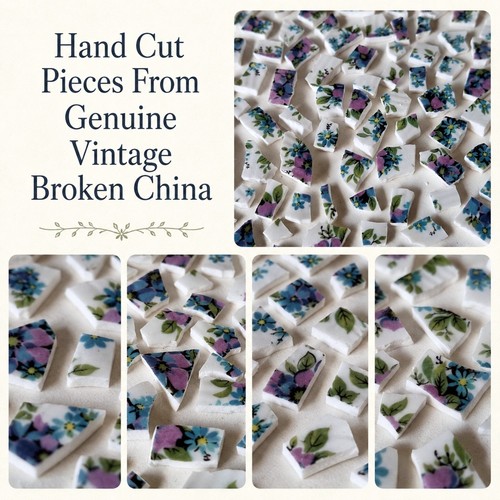 Vintage broken china mosaic - broken,