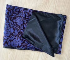 Tie Rack "Art of The Scarf" Vintage Velvet Retro Floral Purple Scarf Wrap Unisex