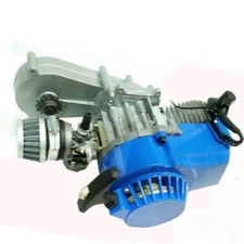 49CC MINI DIRT BIKE COMPLETE ENGINE WITH TRANSFER BOX BLUE PULL START MINI MOTO