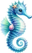 Watercolour Seahorse Wall Art