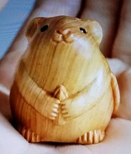 WOODEN hand carved MOUSE &