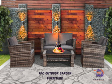 Rattan Garden  4 Piece  Sofa