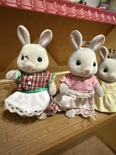 Vintage 1986 Sylvanian Families Grey Rabbit Figures