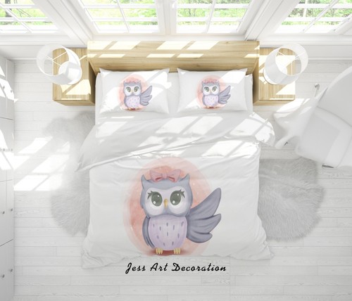 Owl circle cartoon - 3d,