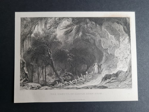 Antique 1833 print grotto - antique,