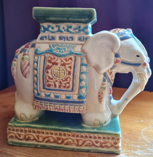 Vintage ceramic elephant - vintage,