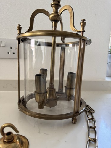 Round lantern antique brass - in,