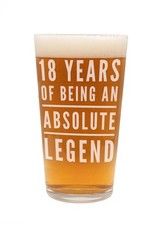 18th Birthday Gift for Boys,Men, Beer Glass Pint