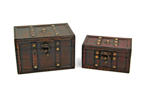 Set natural wooden chest - set,