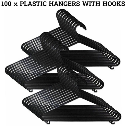 100 adult black - black, hangers