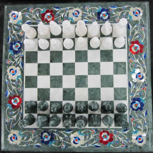 Chess board green marble - 16",