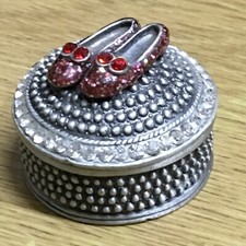 Wizard of Oz Miniature TRINKET BOX jeweled RUBY SLIPPERS Poppies RARE(101