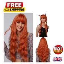 Ginger orange long wavy - wavy, wig