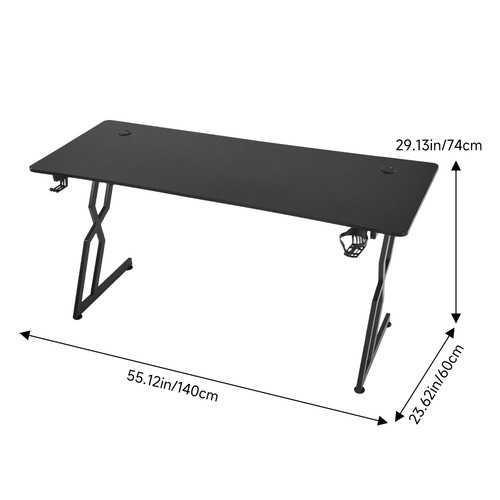 Black gaming desk - desk, computer