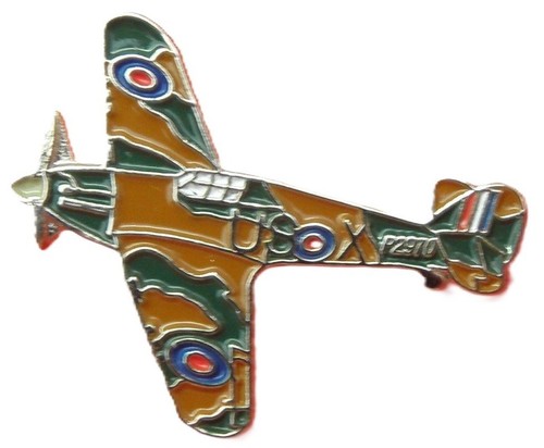 Wwii hurricane plane pin badge - plane,