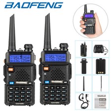 2X Baofeng UV-5R Walkie Talkie