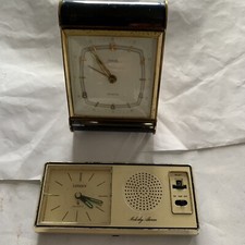 Citizen Quartz Melody Alarm 70’s & Wehrle Jewelled German Alarm Clock.Read Dis