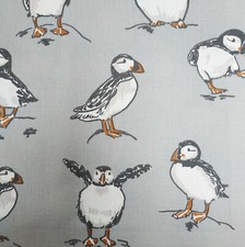 Clarke & Clarke Atlantic Puffin Smoke Grey 100% Cotton Fabric 