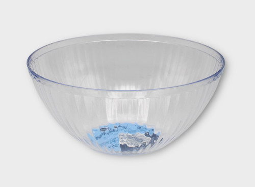 Clear plastic round fluted - clear,
