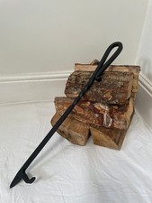Hand Forged Fire Poker With Log Hook Made In UK