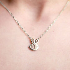 925 Silver Cut-Out Honey Bee Bumble Bee Sterling Silver Necklace Origami Pendant