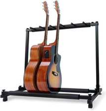 5-Slot Multi Guitar Stand Folding Padded Electric Acoustic Bass Rack Universal