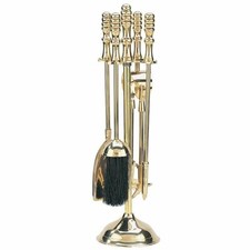 Polished Brass Deluxe Empress Four Piece Fireside Companion Set - 40cm