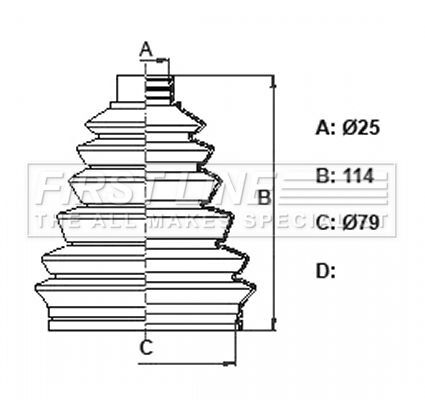 First line front outer boot - front, cv