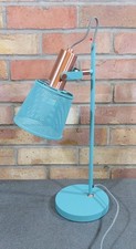 Retro Style Teal & Copper Desk Lamp