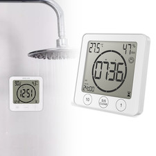 Waterproof Bathroom Digital Shower Clock Timer Alarm Temperature Meter Humidity
