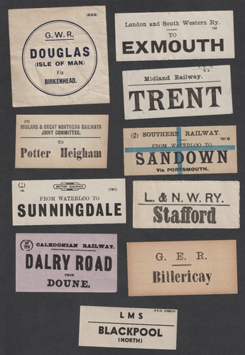 Ten old luggage labels label - old,
