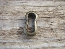1  x Large Salvaged Vintage Brass Cupboard Cabinet Escutcheon Keyhole Insert