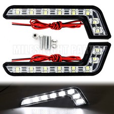 2X 12V 8 LEDs Universal White